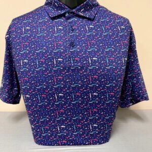CS Purple Retro Confetti Print Polo